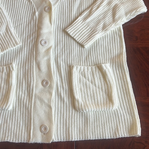Woman Within Long-Sleeve Shaker Cardigan Sweater. Color: Off White/Cream **NWT** - Picture 2 of 7